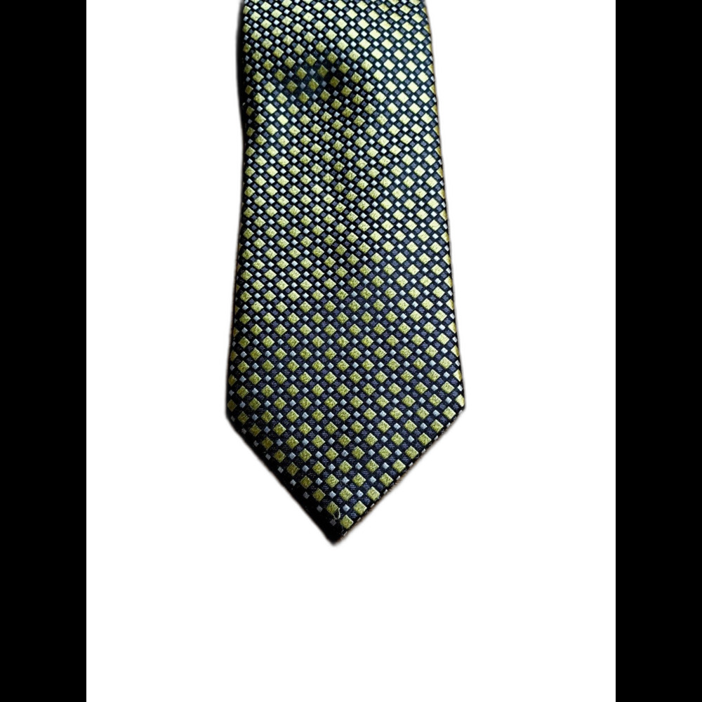 Donald J Trump Black Gold Check Silk Tie